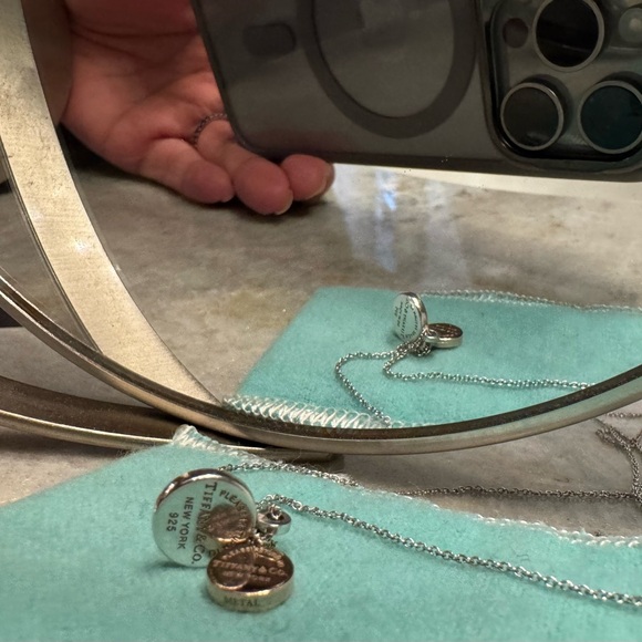 Tiffany & Co. Silver and Rubedo RTT Double Pendant Necklace - Picture 7 of 7